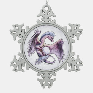 Birthstone-Drache vom Oktober: Opal Schneeflocken Zinn-Ornament