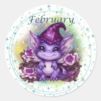 Birthstone Februar Amethyst Dragon Sticker