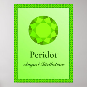 Birthstone Illustration für August- Peridot Poster