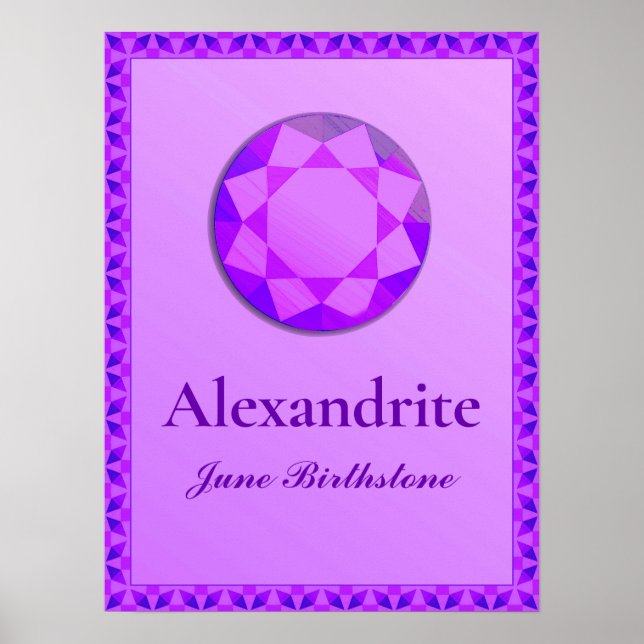 Birthstone Illustration für Juni - Alexandrite Po Poster (Vorne)