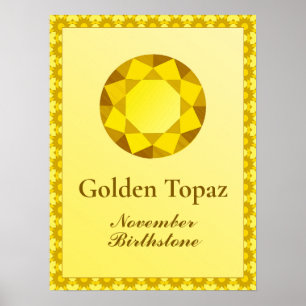 Birthstone Illustration für November - Topaz Poster
