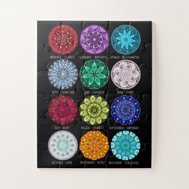 Birthstone Mandala Jigsaw Puzzle (Vertikal)