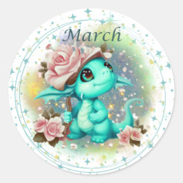 Birthstone März Aquamarine Dragon Sticker