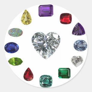 Birthstone Runder Aufkleber