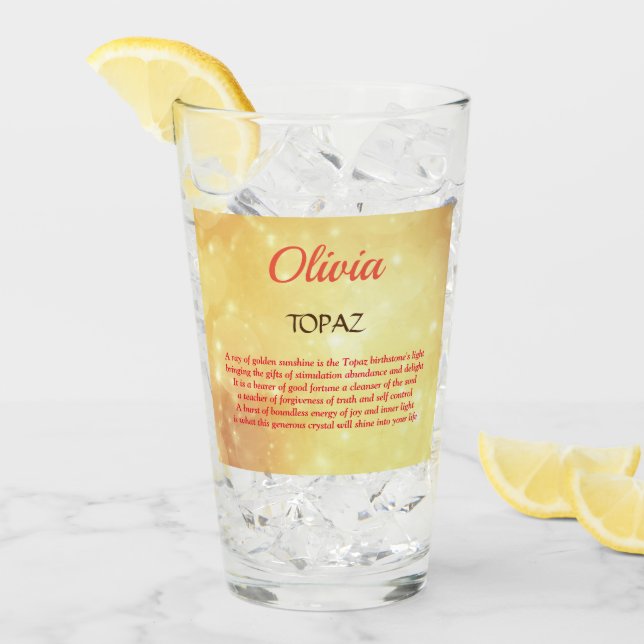 Birthstone Topaz Design Glas (Vorderseite Ice)