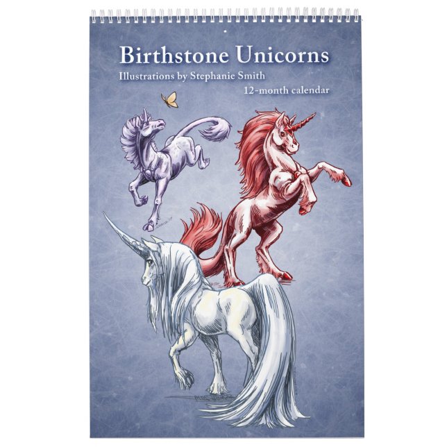Birthstone Unicorns Fantasy Art Kalender (Titelbild)