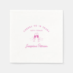 Bis 18 Jahre Pink 18. Geburtstag Custom Serviette
