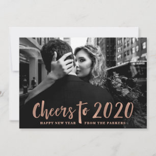 Bis 2020 Rose Gold Happy New Year Foto Feiertagskarte