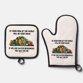 Bis 2050 werden 90% der Welt Vegetarier sein Ofenhandschuh & Topflappen-Set