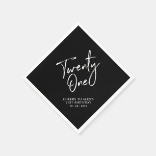 Bis 21   Modernes Erwachsenenalter 21. Geburtstag  Serviette