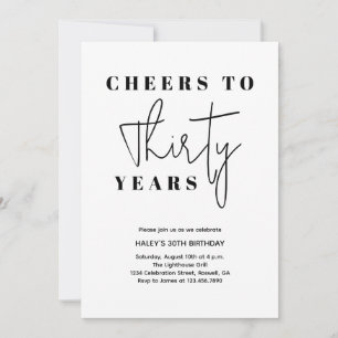 Bis 30 Jahre Geburtstag - Minimal Elegant Einladung