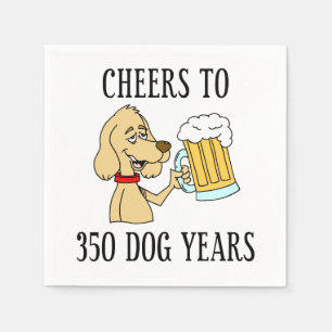 Bis 350 Hunde Jahre 50. Geburtstag Serviette