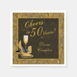 Bis 50 Jahre Gold Black Serviette