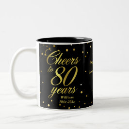 Bis 80 Jahre 80. Geburtstag Zwei-Tonen-Kaffee m Zweifarbige Tasse