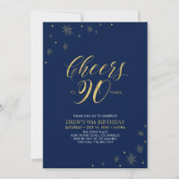 Bis 90 | Gold & Navy 90. Geburtstagsparty