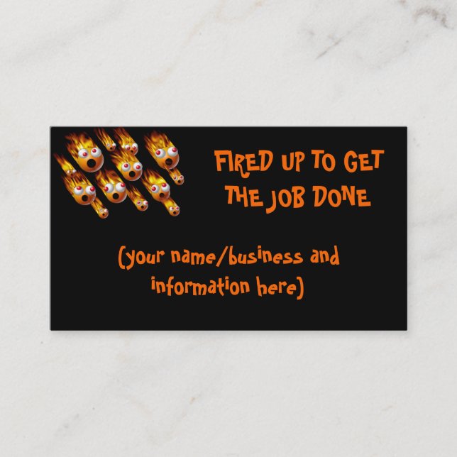 BIS ABGEFEUERT ERHALTEN SIE DIE ARBEIT ERLEDIGT VISITENKARTE (Vorderseite)