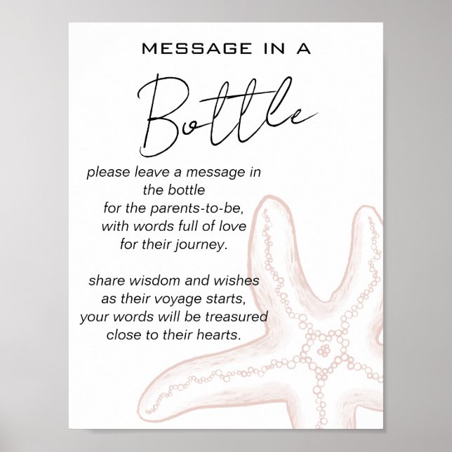 Bis bald auf See - Baby Shower Nachricht in einer  Poster (Vorne)