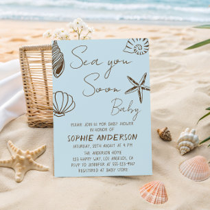 Bis bald Baby Boho Küsten-Babyparty Einladung