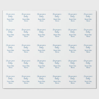 bis bald baby shower blau name datum einfach geschenkpapier
