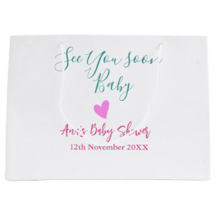bis bald baby shower grün pink herz trendy m große geschenktüte