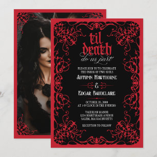 Bis dass der Tod Foto-Gotische Hochzeitseinladung Einladung
