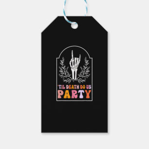 Bis dass der Tod uns Party Skelett Retro Groovy Ju Geschenkanhänger