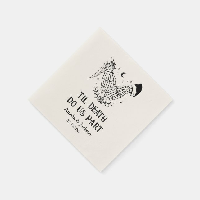 Bis dass der Tod uns scheidet Brautparty Serviette (Ecke)