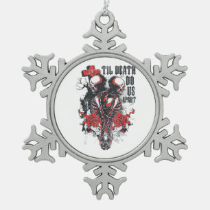 Bis dass der Tod uns scheidet Classic Schneeflocken Zinn-Ornament