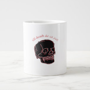 Bis dass der Tod uns scheidet - Glitch-Schädel mit Jumbo-Tasse