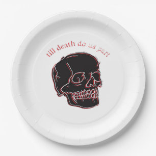 Bis dass der Tod uns scheidet - Glitch-Schädel mit Pappteller