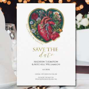 Bis dass der Tod uns scheidet Goth Herz Gold Hallo Save The Date