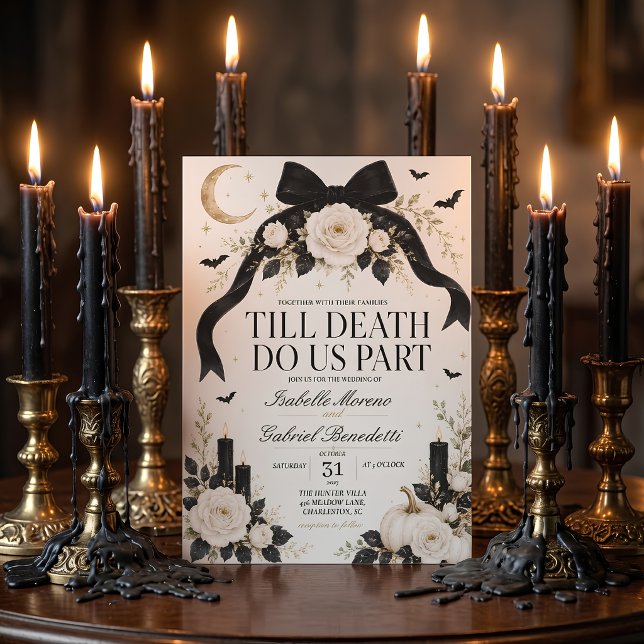 Bis dass der Tod uns scheidet Gothic Black Bow Hal Einladung (Von Creator hochgeladen)