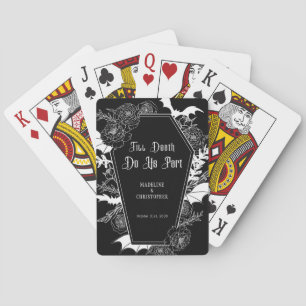 Bis dass der Tod uns scheidet Gothic Floral Schwar Spielkarten