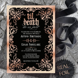 Bis dass der Tod uns scheidet - Gothic Hochzeit Folieneinladung