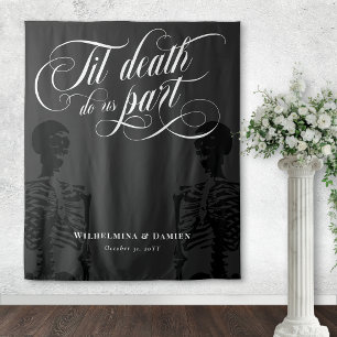 Bis dass der Tod uns scheidet - Gothic-Hochzeitsku Wandteppich