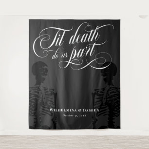 Bis dass der Tod uns scheidet - Gothic-Hochzeitsku Wandteppich