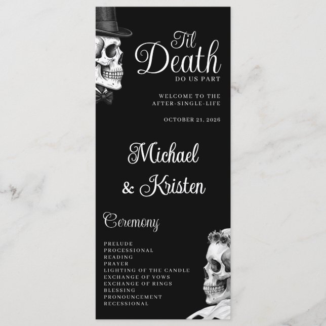 Bis dass der Tod uns scheidet Gothic Schädel Schwa Programm (Vorderseite)