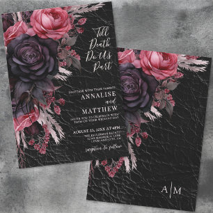 Bis dass der Tod uns scheidet Gothic Schwarze Flor Einladung