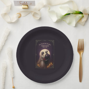 Bis dass der Tod uns scheidet Gothic-Skelette Hoch Pappteller