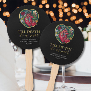 Bis dass der Tod uns scheidet Gothik-Herz Hallowee Fächer