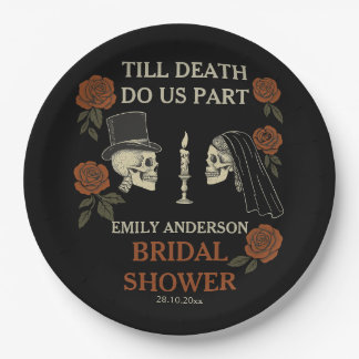 Bis dass der Tod uns scheidet Halloween Brautparty Pappteller