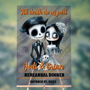 Bis dass der Tod uns scheidet Halloween-Hochzeit Acrylschild