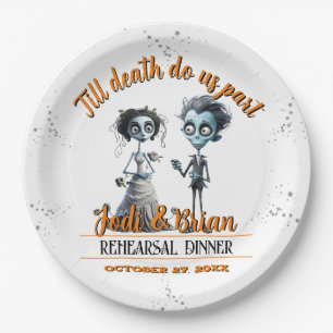 Bis dass der Tod uns scheidet Halloween-Hochzeit Pappteller