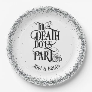 Bis dass der Tod uns scheidet Halloween-Hochzeit Pappteller