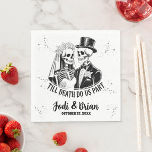 Bis dass der Tod uns scheidet Halloween-Hochzeit Serviette
