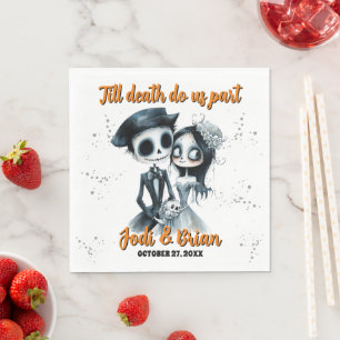 Bis dass der Tod uns scheidet Halloween-Hochzeit Serviette