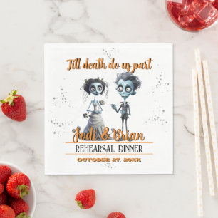 Bis dass der Tod uns scheidet Halloween-Hochzeit Serviette