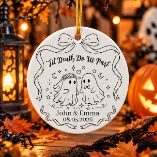 Bis dass der Tod uns scheidet Halloween Keramik Ornament