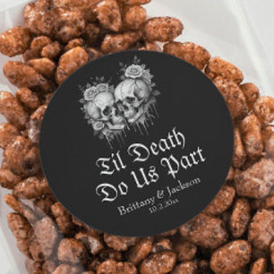 Bis dass der Tod uns scheidet Hochzeit Runder Aufkleber