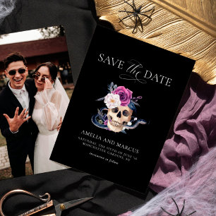 Bis dass der Tod uns scheidet Lila & Schwarz Save  Einladung